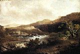 Lord Rivers' Roan Mare in a Landscape Paintings - River Landscape I by Thomas Doughty